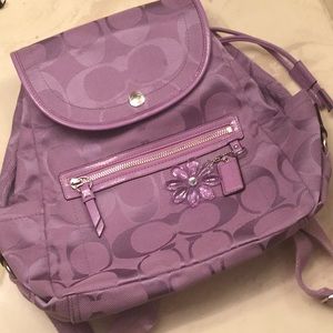 Kyra Signature Purple Lilac Nylon Backpack
